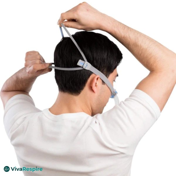 ResMed AirFit N30 CPAP Nasenmaske getragen – Anpassung des Kopfbands