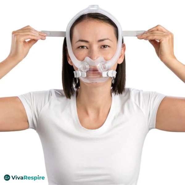 Headgear adjustment on ResMed AirFit F30i CPAP mask