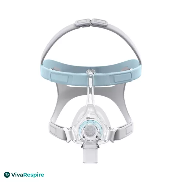 Masque nasal Fisher & Paykel Eson 2 – vue frontale avec harnais et diffuseur silencieux