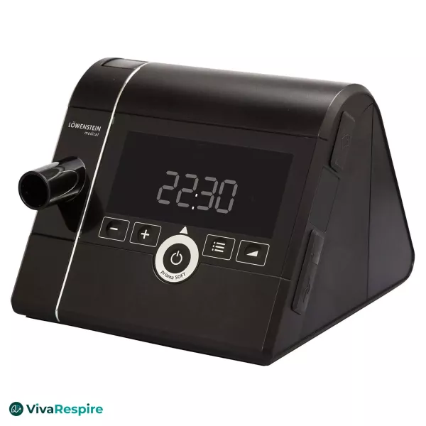Appareil Löwenstein prisma SMART Auto-CPAP vue de face avec écran LED et réglage automatique de la pression