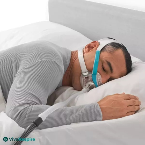 User sleeping with Evora Full Face CPAP mask