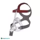Löwenstein CARA Full Face CPAP mask with grey and burgundy headgear, side view