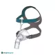 Löwenstein CARA nasal CPAP mask with grey and teal headgear, side view