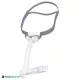 Masque CPAP narinaire ResMed AirFit P10 vue en perspective avec tuyau
