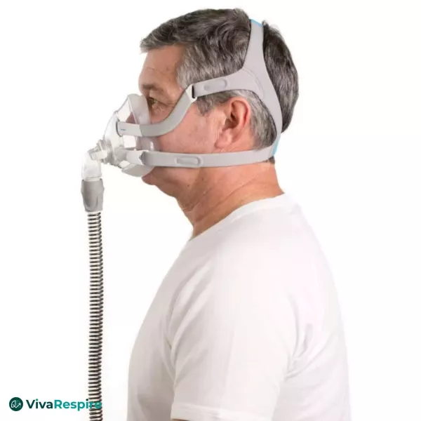 Masque facial CPAP ResMed AirFit F20 – vue de profil porté