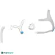 Masque nasal ResMed AirFit N20 – vue éclatée avec harnais, bulle et coude