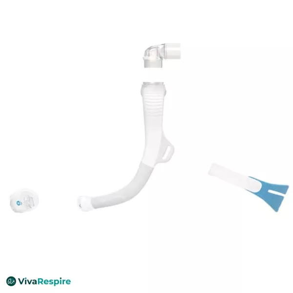 Onderdelen van het ResMed AirFit N30i neusmasker met kussen, frame en elleboog