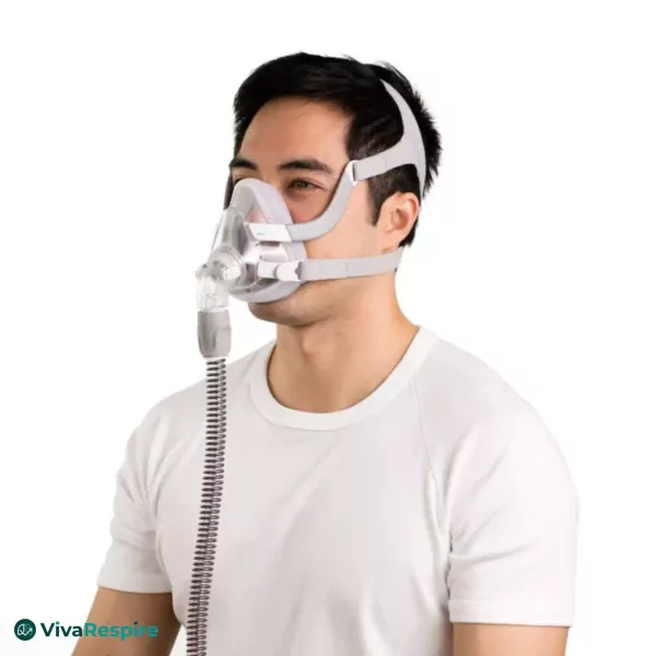 Masque CPAP AirTouch F20 porté avec champ de vision dégagé