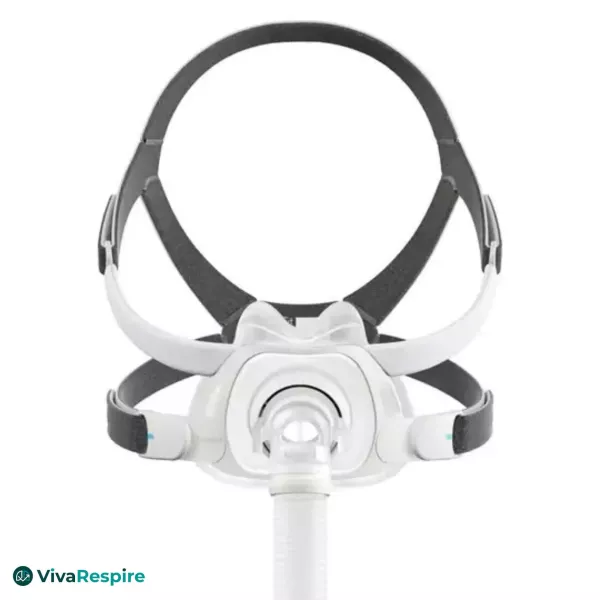 Masque facial CPAP ResMed AirFit F40 – vue de face avec harnais